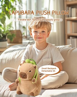 Foto 5 | Foto 5 | Peluche Bestsea Kawaii Bonito Capibara Con Mochila Tipo Tortuga 30 Cm - Venta Internacional.