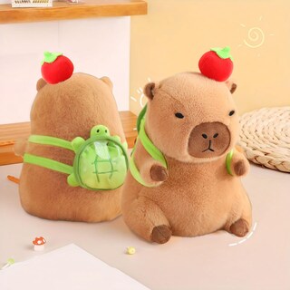 Foto 6 | Foto 6 | Lindo Capibara De Peluche Nxnynz Con Mochila De Tortuga De 30 Cm - Venta Internacional.