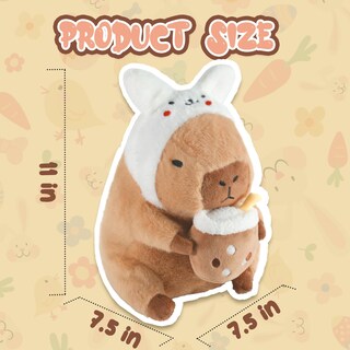 Foto 2 | Foto 2 | Almohada De Felpa Chdblock Rabbit Capybara Para Niños De 28 Cm - Venta Internacional.