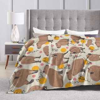 Foto 6 | Foto 6 | Manta Yossyaog Capybaras De Felpa Franela 100 X 125 Cm Para Todas Las Estaciones - Venta Internacional.