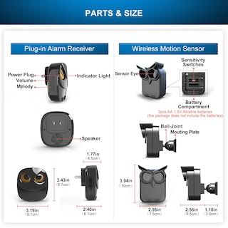 Foto 6 | Foto 6 | Alarma De Entrada Inalámbrica Htzsafe Con Alcance De 1/2 Milla Con 1 Receptor - Venta Internacional.
