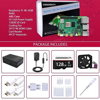 Foto 6 | Foto 6 | Kit De Inicio Geeekpi Para Raspberry Pi 4 De 8 Gb Con Tarjeta Sd De 128 Gb - Venta Internacional.