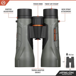 Foto 2 | Foto 2 | Binoculares Athlon Optics Argos G2 Hd 12x50 Para Adultos Y Niños - Venta Internacional.