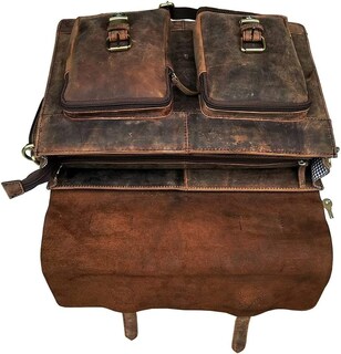 Foto 7 | Foto 7 | Bandolera De Cuero Para Hombre  Portátil De 18 Pulgadas  Retro  Marrón - Venta Internacional.