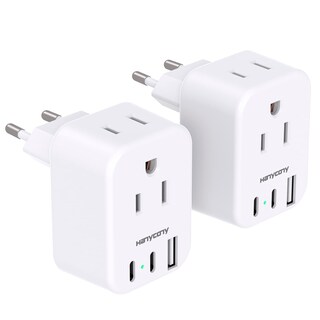 Foto 1 | Foto 1 | Adaptador De Enchufe De Viaje Hanycony Europeo Tipo C 2 Salidas 2 Usb - Venta Internacional.