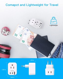 Foto 4 | Foto 4 | Adaptador De Enchufe De Viaje Hanycony Europeo Tipo C 2 Salidas 2 Usb - Venta Internacional.