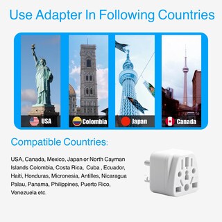 Foto 2 | Foto 2 | Adaptador De Enchufe De Viaje Fertrey Ee. Uu. A Ue Reino Unido Au Nc Jp Asia It Br Ch - Venta Internacional.