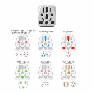 Foto 4 | Foto 4 | Adaptador De Enchufe De Viaje Fertrey Ee. Uu. A Ue Reino Unido Au Nc Jp Asia It Br Ch - Venta Internacional.