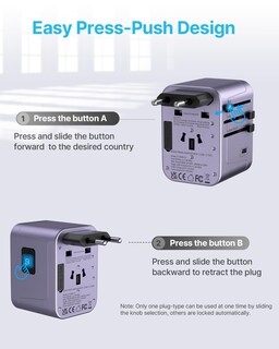 Foto 3 | Foto 3 | Adaptador De Viaje Vintar Universal Power 6a 3 Usb C 2 Puertos Usb - Venta Internacional.