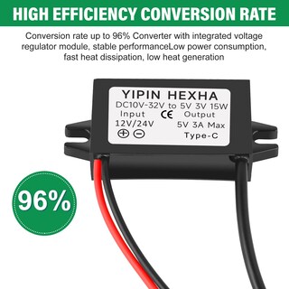 Foto 6 | Foto 6 | Convertidor Reductor Yipin Hexha Dc 24 V/12 V A 5 V Usb Tipo C - Venta Internacional.