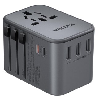 Foto 1 | Foto 1 | Adaptador De Viaje Vintar 35 5 W Con 3 Usb-a Qc Y 2 Usb-c Pd Plateado - Venta Internacional.