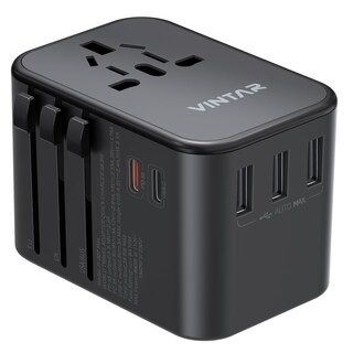 Foto 1 | Foto 1 | Adaptador De Viaje Vintar 35 5 W Con 3 Usb-a Qc Y 2 Usb-c Pd Negro - Venta Internacional.