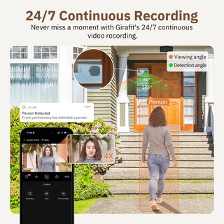 Foto 6 | Foto 6 | Cámara De Ventana Girafit 3mp 2k Wifi Paquete De 2 Con Visión Nocturna En Color - Venta Internacional.