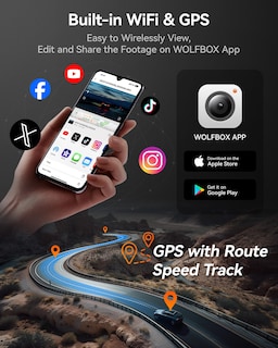 Foto 6 | Foto 6 | Dash Cam Wolfbox I07 De 3 Canales 4k+1080p Con Wifi Gps De 32 Gb - Venta Internacional.