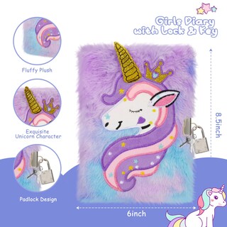 Foto 3 | Foto 3 | Diary Homicozy Kids Unicorn Con Candado Y Llave Para Niñas Mayores De 6 Años - Venta Internacional.