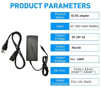 Foto 2 | Foto 2 | Adaptador De Fuente De Alimentación Ac Jsunghui 24v 6a 144w Para Tira De Led - Venta Internacional.
