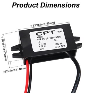 Foto 6 | Foto 6 | Convertidor Dc Voltaje Diann 12 V A 5 V 3 A 15 W Adaptador De Coche - Venta Internacional.