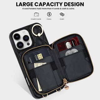 Foto 2 | Foto 2 | Funda Tipo Cartera Keallce Para Iphone 16 Pro De 6 3 Pulgadas Con Rfid Color Negro - Venta Internacional.