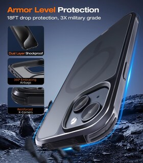 Foto 2 | Foto 2 | Funda Protectora Tigowos Para Iphone 15 Resistente A Caídas Negra - Venta Internacional.