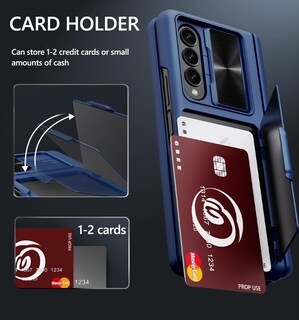 Foto 3 | Foto 3 | Funda Gbee Para Samsung Galaxy Z Fold 3 Con Protección De Bisagra Color Azul - Venta Internacional.