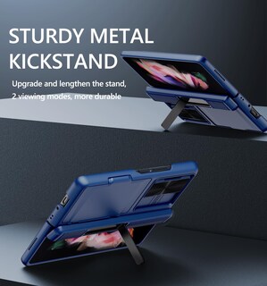 Foto 4 | Foto 4 | Funda Gbee Para Samsung Galaxy Z Fold 3 Con Protección De Bisagra Color Azul - Venta Internacional.