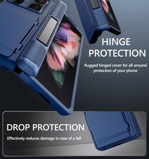 Foto 5 | Foto 5 | Funda Gbee Para Samsung Galaxy Z Fold 3 Con Protección De Bisagra Color Azul - Venta Internacional.