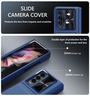 Foto 6 | Foto 6 | Funda Gbee Para Samsung Galaxy Z Fold 3 Con Protección De Bisagra Color Azul - Venta Internacional.