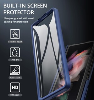Foto 7 | Foto 7 | Funda Gbee Para Samsung Galaxy Z Fold 3 Con Protección De Bisagra Color Azul - Venta Internacional.