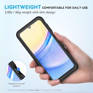 Foto 5 | Foto 5 | Funda Lanhiem Para Samsung Galaxy A15 5g Impermeable Color Negro Y Transparente - Venta Internacional.
