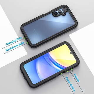 Foto 6 | Foto 6 | Funda Lanhiem Para Samsung Galaxy A15 5g Impermeable Color Negro Y Transparente - Venta Internacional.