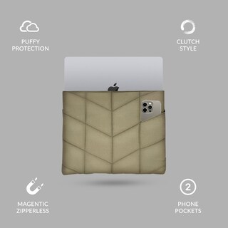Foto 2 | Foto 2 | Funda Para Portátil Uzbl Puffy 13-14 Pulgadas Para Macbook Air/pro Con Puntada De Diamante - Venta Internacional.