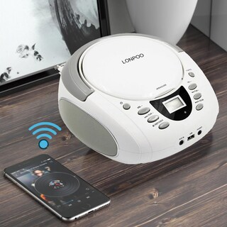 Foto 2 | Foto 2 | Reproductor De Cd Boombox Lonpoo Portable Con Fm/usb/bluetooth Blanco - Venta Internacional.