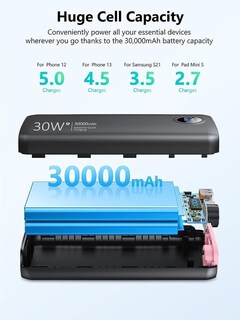 Foto 7 | Foto 7 | Batería Externa Diamuar 30.000 Mah Usb C 22 5 W Pd30 W Qc4.0 Rosa - Venta Internacional.