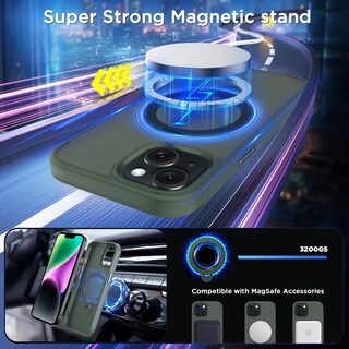 Foto 3 | Foto 3 | Funda Magnética Cacoe Para Iphone 13/14 De 6.1 Pulgadas Con Soporte De 360° Color Verde Oscuro - Venta Internacional.