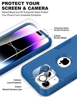 Foto 3 | Foto 3 | Funda Ronshieh Defender Para Iphone 14 Con Accesorios Color Azul - Venta Internacional.