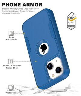 Foto 4 | Foto 4 | Funda Ronshieh Defender Para Iphone 14 Con Accesorios Color Azul - Venta Internacional.