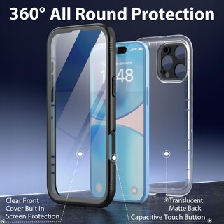 Foto 5 | Foto 5 | Funda De Teléfono Sportlink Para Iphone 16 Pro Impermeable Negro/transparente - Venta Internacional.