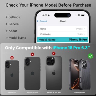 Foto 2 | Foto 2 | Funda De Teléfono Gesihopy De Fibra De Carbono Real Para Iphone 16 Pro De 6.3 Pulgadas - Venta Internacional.