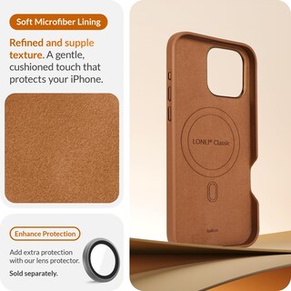 Foto 6 | Foto 6 | Funda Lonli Classic Leather Para Iphone 16 Pro Brown - Venta Internacional.