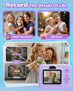 Foto 6 | Foto 6 | Cámara Instantánea Anchioo Para Niños De 3 A 12 Años Con Pantalla De 2.4 Pulgadas Color Morado - Venta Internacional.