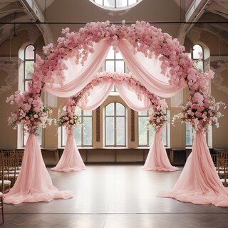 Foto 7 | Foto 7 | Tela Drapeada Wedding Arch Wokceer Blush 2 Paneles 7 3 X 6 M - Venta Internacional.