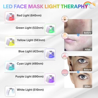 Foto 2 | Foto 2 | Mascarilla Facial Led Fxtiaa Terapia De Luz Facial Led 7 En 1 Color - Venta Internacional.