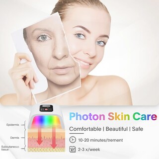 Foto 3 | Foto 3 | Mascarilla Facial Led Fxtiaa Terapia De Luz Facial Led 7 En 1 Color - Venta Internacional.