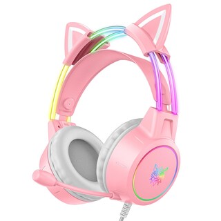 Foto 1 | Foto 1 | Auriculares Para Juegos Onitoon Ligeros Con Orejas De Gato Desmontables Rosas - Venta Internacional.