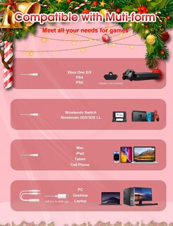 Foto 6 | Foto 6 | Auriculares Para Juegos Onitoon Ligeros Con Orejas De Gato Desmontables Rosas - Venta Internacional.