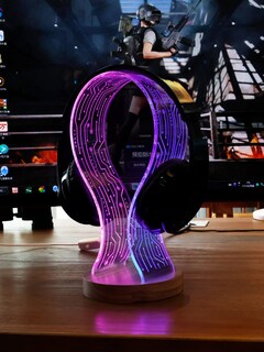 Foto 3 | Foto 3 | Soporte Para Auriculares Yuandian De Madera De Nogal Con Luz Nocturna Led - Venta Internacional.