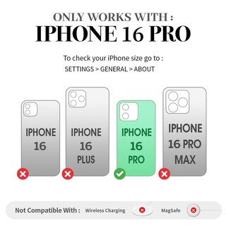 Foto 6 | Foto 6 | Funda Tipo Cartera Zve Para Iphone 16 Pro Con Tarjetero De 6 3 Pulgadas Color Negro - Venta Internacional.