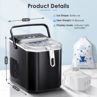 Foto 3 | Foto 3 | Máquina De Hielo Xbeauty Para Encimera 26 Libras/24 Horas Autolimpiante Negra - Venta Internacional.