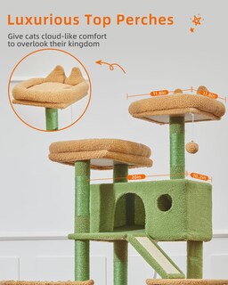 Foto 7 | Foto 7 | Árbol Para Gatos Taoqimiao Msc026 Cactus 146 Cm Con Rascadores - Venta Internacional.
