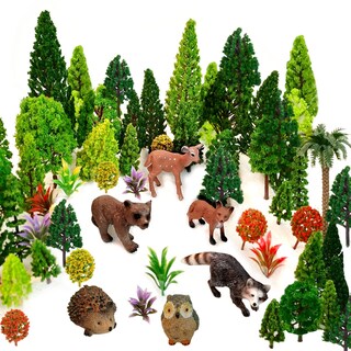 Foto 1 | Foto 1 | Maqueta De Tren Con Paisajes De Animales Orgmemory Y Árboles Con Figuras De 4 A 16 Cm - Venta Internacional.